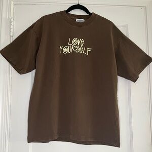 Love Yourself Graphic Brown Short-Sleeve Tee